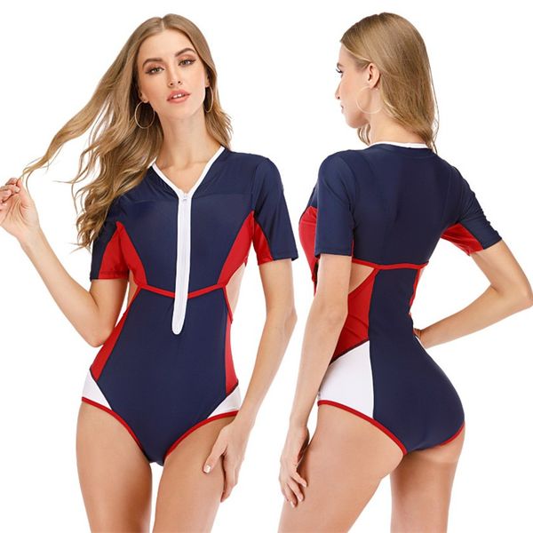 designer bikini swimwear surf suit women short sleeve diving suit cut out panelled front zipper bathing suit women one piece swimsuit, White;black
designer bikini swimwear surf suit women short sleeve diving suit cut out panelled front zipper bathing suit women one piece swimsuit, White;black