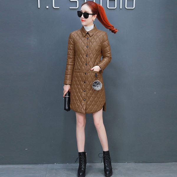 winter women long pu faux leather jackets thick plus cotton jacket female long sleeve turn-down collar coats slim outerwear, Black
winter women long pu faux leather jackets thick plus cotton jacket female long sleeve turn-down collar coats slim outerwear, Black