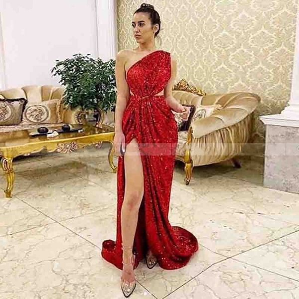 2020 plus size red split arabic african prom dresses sequined mermaid muslim evening gowns, Black
2020 plus size red split arabic african prom dresses sequined mermaid muslim evening gowns, Black