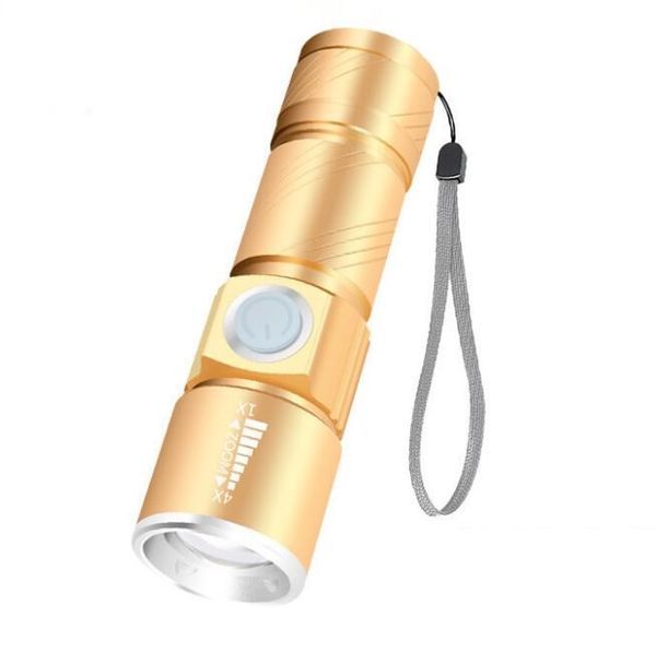 

zoomable led q5 flashlight torch outdoor flash light hiking camping portable mini lamp usb charger flashlights torches includ 18650 battery