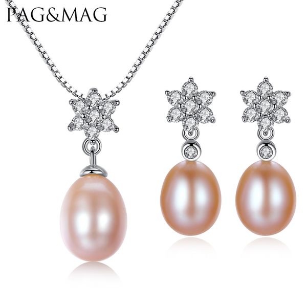 pag&mag brand 8-9 rice pearl flower earrings necklace jewelry sets 925 sterling silver women jewelry accessories gift wholesale, Black
pag&mag brand 8-9 rice pearl flower earrings necklace jewelry sets 925 sterling silver women jewelry accessories gift wholesale, Black