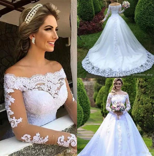 vestidos de noiva casamento princess wedding dresses off shoulder sheer long sleeve wedding dress beaded arabic garden bridal gown 3924, White
vestidos de noiva casamento princess wedding dresses off shoulder sheer long sleeve wedding dress beaded arabic garden bridal gown 3924, White