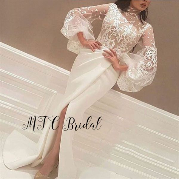 gorgeous long sleeve arabic evening dress side slit high neck mermaid long prom gowns 2019 selling women party dresses cheap, White;black
gorgeous long sleeve arabic evening dress side slit high neck mermaid long prom gowns 2019 selling women party dresses cheap, White;black