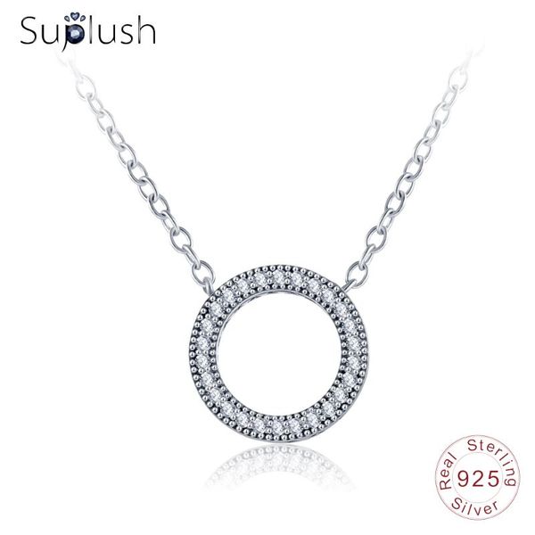 suplush 100% 925 sterling silver circle pendant necklace hearts clear cz pendant necklaces for women party jewelry psnl0007-b 
suplush 100% 925 sterling silver circle pendant necklace hearts clear cz pendant necklaces for women party jewelry psnl0007-b