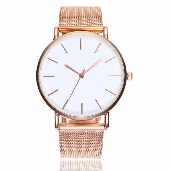 men and women stainless steel mesh band rose gold watches fashion simple logo alloy quartz watch, Slivery;brown
men and women stainless steel mesh band rose gold watches fashion simple logo alloy quartz watch, Slivery;brown