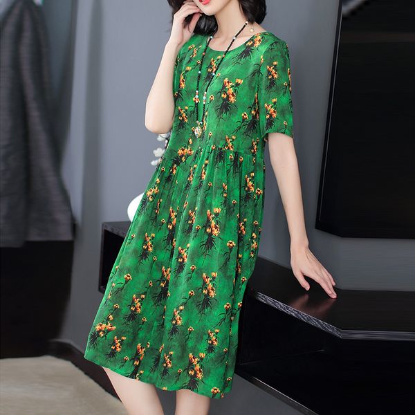 s-3xl plus size elegant green mid-calf dresses 2018 summer slim women silk printed plated dress vintage big size dress vestidos, Black;gray
s-3xl plus size elegant green mid-calf dresses 2018 summer slim women silk printed plated dress vintage big size dress vestidos, Black;gray