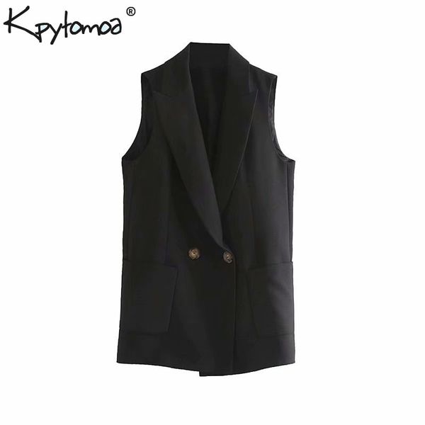 vintage stylish office lady double breasted pockets waistcoat women 2019 fashion notched collar sleeveless chic vest outerwear, Black;white
vintage stylish office lady double breasted pockets waistcoat women 2019 fashion notched collar sleeveless chic vest outerwear, Black;white
