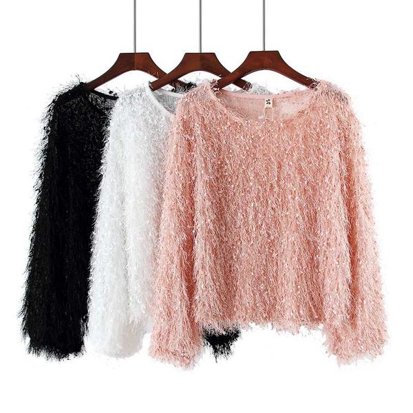 fringe long-sleeved shirt 2019 autumn new korean version of the round neck short paragraph lantern sleeve fur, White;black
fringe long-sleeved shirt 2019 autumn new korean version of the round neck short paragraph lantern sleeve fur, White;black