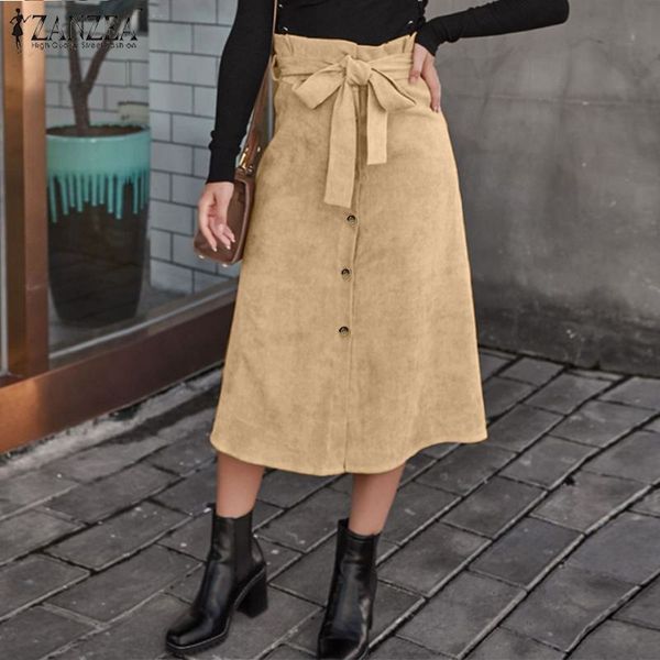 s 5xl 2020 summer party a-line skirt zanzea vintage solid bow tie skirts women high waist button-front midi vestido female robe, Black
s 5xl 2020 summer party a-line skirt zanzea vintage solid bow tie skirts women high waist button-front midi vestido female robe, Black