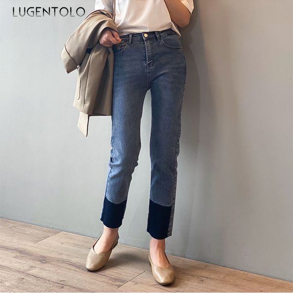 lutgentolo women jeans spring hight waist pencil pants solid split casual straight thin color matching fashion simple jeans, Blue
lutgentolo women jeans spring hight waist pencil pants solid split casual straight thin color matching fashion simple jeans, Blue