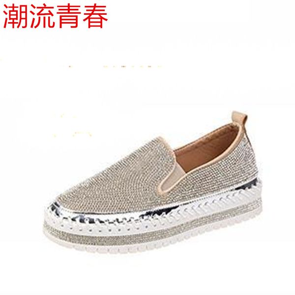 2019 new women flats fashion crystal women casual the bottom of the thick flat shoes loafers flats size 35-39, Black
2019 new women flats fashion crystal women casual the bottom of the thick flat shoes loafers flats size 35-39, Black