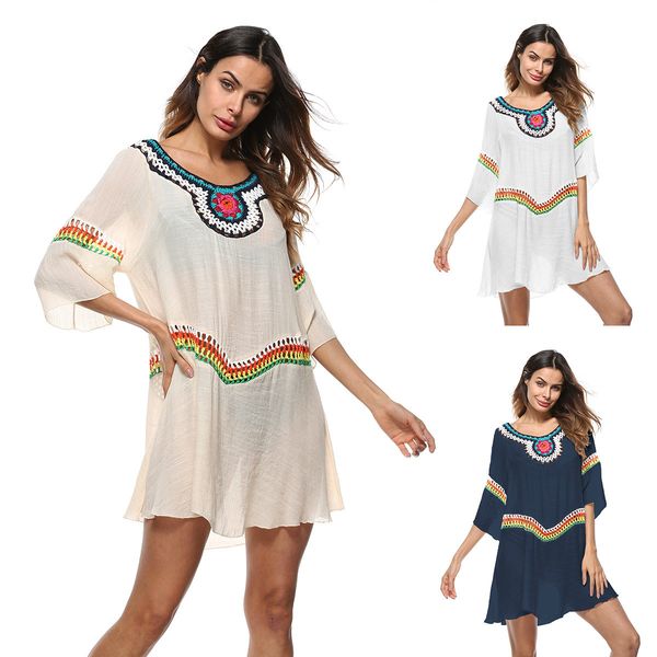 embroidery dress summer o-neck half sleeves sundress rash guards skin clothes beach boho design wear for holiday wholesale, Black;gray
embroidery dress summer o-neck half sleeves sundress rash guards skin clothes beach boho design wear for holiday wholesale, Black;gray