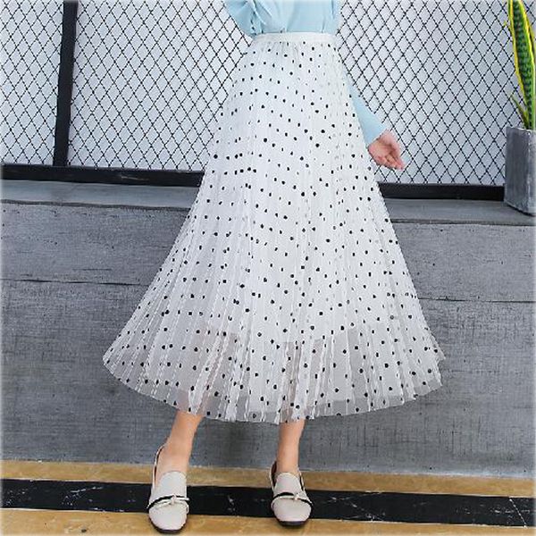 skirt female 2019 new summer black polka dot women's veil lace long skirt elastic waist slim pleated large length
skirt female 2019 new summer black polka dot women's veil lace long skirt elastic waist slim pleated large length