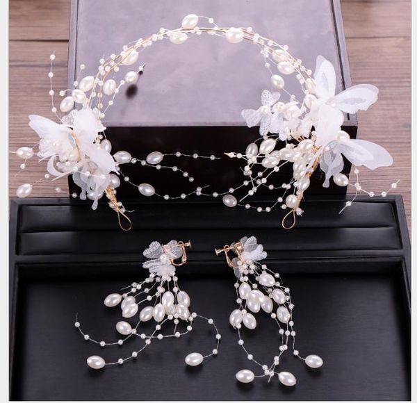 korean flower butterfly hair hoop earrings set pearl earrings hair hoop wedding dress accessories bridal headdress, Slivery;golden
korean flower butterfly hair hoop earrings set pearl earrings hair hoop wedding dress accessories bridal headdress, Slivery;golden
