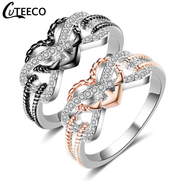 cuteeco rose gold creative fashion love flower heart rings for women intertwined love wedding ring jewelry valentine's day gift, Slivery;golden
cuteeco rose gold creative fashion love flower heart rings for women intertwined love wedding ring jewelry valentine's day gift, Slivery;golden