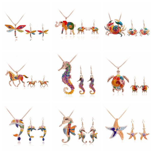 fan retro enamel crab seahorse horse animal jewelry set for women girls fashion colorful punk necklace and earrings set, Silver
fan retro enamel crab seahorse horse animal jewelry set for women girls fashion colorful punk necklace and earrings set, Silver