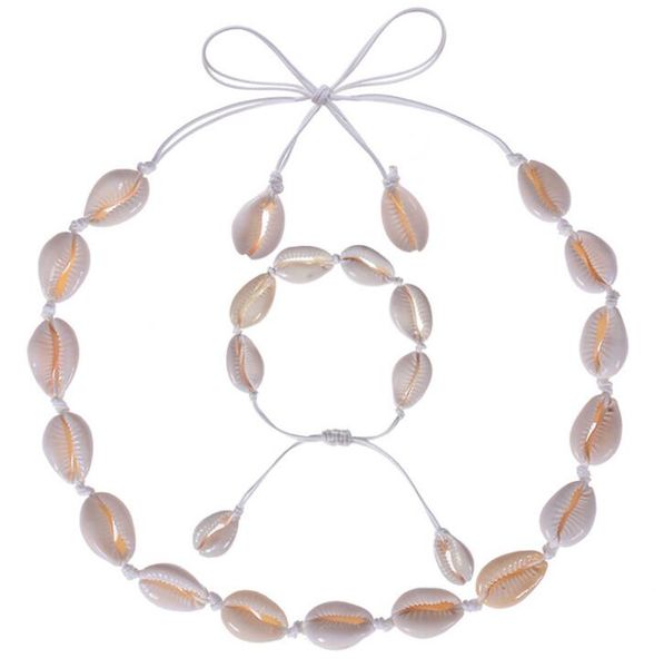 bohemian natural shell necklace bracelet set handmade woven shell clavicle chain gb1225, Silver
bohemian natural shell necklace bracelet set handmade woven shell clavicle chain gb1225, Silver