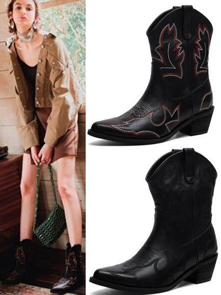 2019 sheepskin leather motorcycle boots ankle booties 5.5cm high heels shoes pillage toes embroider short plush size 34-39, Black
2019 sheepskin leather motorcycle boots ankle booties 5.5cm high heels shoes pillage toes embroider short plush size 34-39, Black