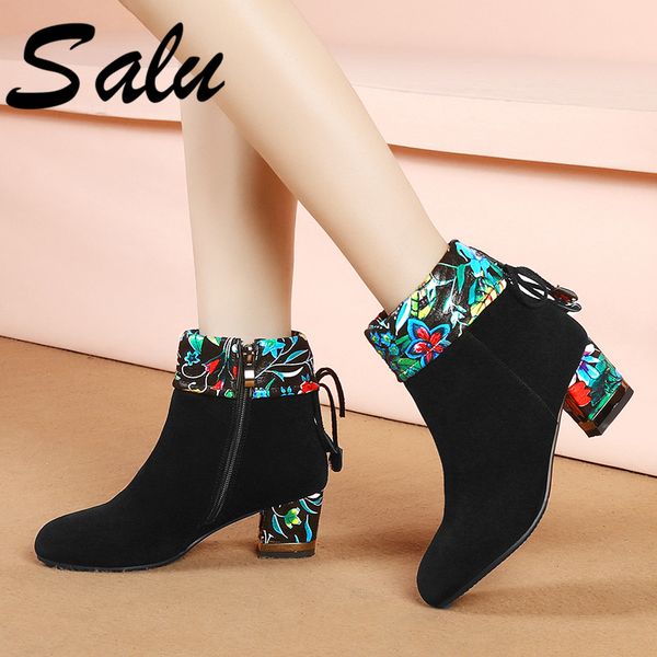 salu new boots women ankle boots autumn winter warm cow suede high heels shoes woman round toe zipper high quality, Black
salu new boots women ankle boots autumn winter warm cow suede high heels shoes woman round toe zipper high quality, Black