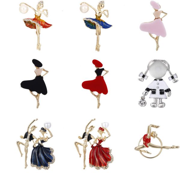 new ballet dancer crystal brooches enamel lapel pin dress badge cartoon beautiful princess ballerina jewelry for women girl gift, Gray 
new ballet dancer crystal brooches enamel lapel pin dress badge cartoon beautiful princess ballerina jewelry for women girl gift, Gray