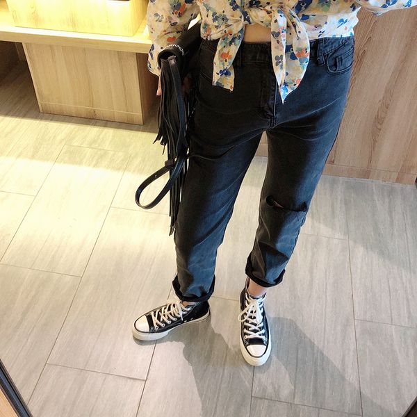 amazon 2019 autumn new products with holes jeans women's medium waist elasticity casual 9 pants outer wear 9229, Blue
amazon 2019 autumn new products with holes jeans women's medium waist elasticity casual 9 pants outer wear 9229, Blue