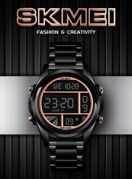 new skmei fashion men watch creativty digital watch 3bar waterproof stereoscopic dial stainless steel 12/24 hour montre homme 1448, Slivery;brown
new skmei fashion men watch creativty digital watch 3bar waterproof stereoscopic dial stainless steel 12/24 hour montre homme 1448, Slivery;brown