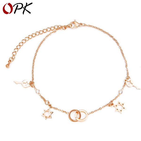opk accessories japanese korean mori series hexagram titanium steel anklet-style rose golden key women's circular ring foot orna, Red;blue
opk accessories japanese korean mori series hexagram titanium steel anklet-style rose golden key women's circular ring foot orna, Red;blue