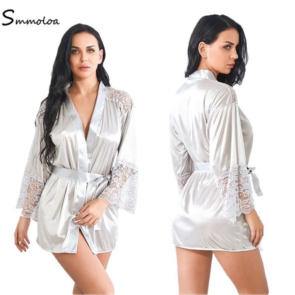 smmoloa women silk satin robe lingerie night wear bathrobe spring summer, Black;red
smmoloa women silk satin robe lingerie night wear bathrobe spring summer, Black;red