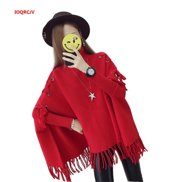 winter sweater pullovers 2019 women large size loose tassel cloak kintted spring bat sleeved turtleneck knitted sweater 972, Black
winter sweater pullovers 2019 women large size loose tassel cloak kintted spring bat sleeved turtleneck knitted sweater 972, Black