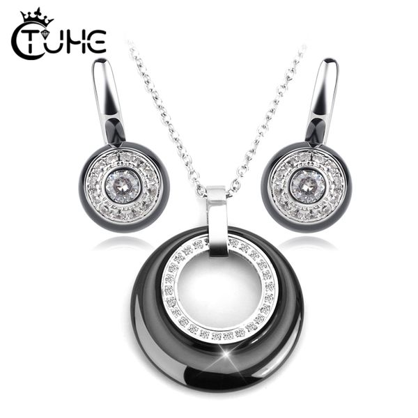 elegant wedding crystal geometic jewelry sets for women healthy never fade ceramic necklace stud earrings party jewellery gift, Silver
elegant wedding crystal geometic jewelry sets for women healthy never fade ceramic necklace stud earrings party jewellery gift, Silver