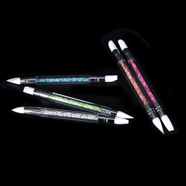 new 2 ways dual silicone heads rhinestone nail art brush carving emboss shaping hollow sculpture dotting pen manicure tool, Yellow
new 2 ways dual silicone heads rhinestone nail art brush carving emboss shaping hollow sculpture dotting pen manicure tool, Yellow