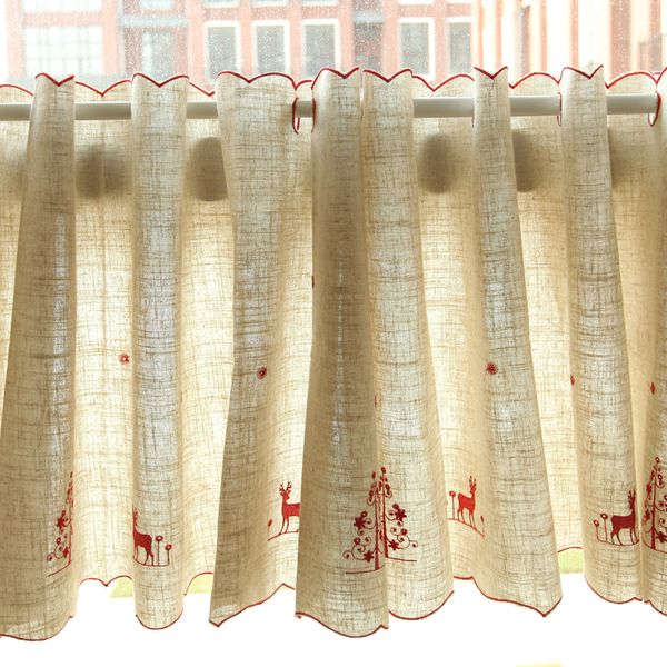 junwell poly/linen christmas embroidery kitchen curtain coffee curtain dust-proof decoration for kitchen 1 pcs
junwell poly/linen christmas embroidery kitchen curtain coffee curtain dust-proof decoration for kitchen 1 pcs