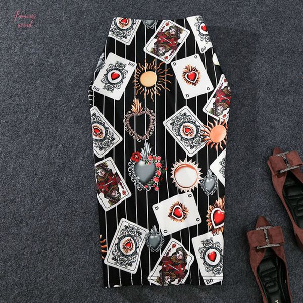 2019 new coming women pencil skirt high stretch personality playing asymmetrical card printed midi slip hip skirt female, Black
2019 new coming women pencil skirt high stretch personality playing asymmetrical card printed midi slip hip skirt female, Black