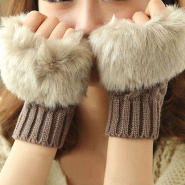 women girl knitted faux rabbit fur gloves mittens winter arm length warmer outdoor fingerless gloves colorful xmas gifts, Blue;gray
women girl knitted faux rabbit fur gloves mittens winter arm length warmer outdoor fingerless gloves colorful xmas gifts, Blue;gray