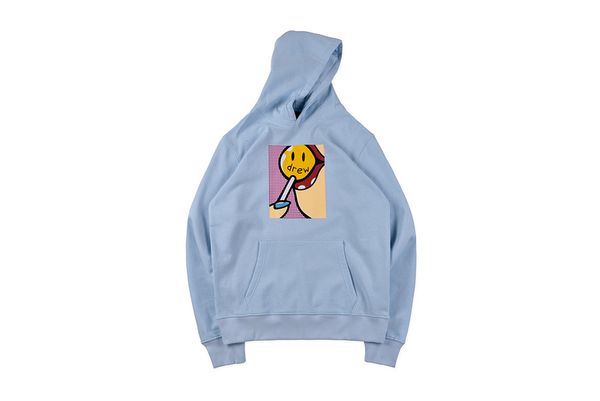 2020 just bieber drew house smile face panda cotton women men hooded sweatshirts hoodie street style oversize hip hop, Black