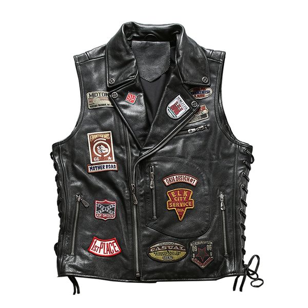 2019 black men slim fit motorcycle leather vest plus size xxxxl genuine cowhide spring short pattern biker's vest ing, Black;white
2019 black men slim fit motorcycle leather vest plus size xxxxl genuine cowhide spring short pattern biker's vest ing, Black;white