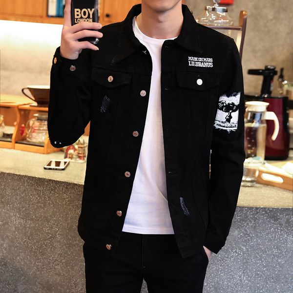 mens spring harajuku ripped demin jackets male black streetwear casual slim denim coat men windbreaker bomber jacket cothes, Black;brown
mens spring harajuku ripped demin jackets male black streetwear casual slim denim coat men windbreaker bomber jacket cothes, Black;brown