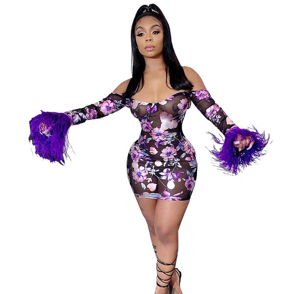 night out dress high stretch screen print with ostrich feather club dress off shoulder nightwear womens long sleeve transparent dress, White;black
night out dress high stretch screen print with ostrich feather club dress off shoulder nightwear womens long sleeve transparent dress, White;black