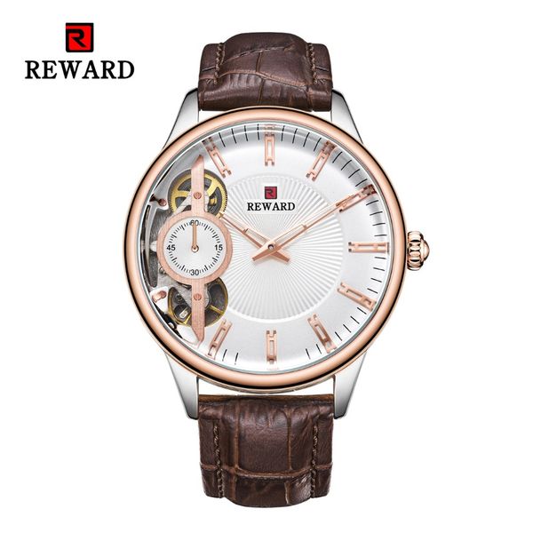reward fashion brand men watch luxury warterproof automatic mechanical watch man clock leather band relogio masculino, Slivery;brown
reward fashion brand men watch luxury warterproof automatic mechanical watch man clock leather band relogio masculino, Slivery;brown