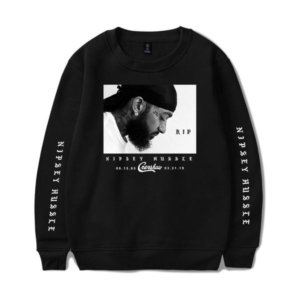 round neck nipsey hussle rap print men sweatshirt harajuku cotton warm hoodie women hip hop winter leisure loose sweatshirt 4xl, Black 
round neck nipsey hussle rap print men sweatshirt harajuku cotton warm hoodie women hip hop winter leisure loose sweatshirt 4xl, Black