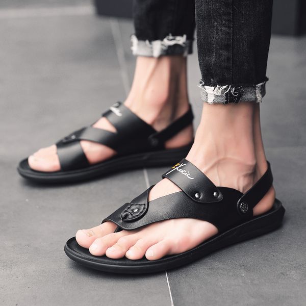 2019 classic thick-soled sandals men's cool slippers men's summer casual word drag male beach shoes waterproof, Black
2019 classic thick-soled sandals men's cool slippers men's summer casual word drag male beach shoes waterproof, Black