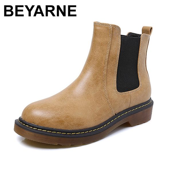beyarne female pu leather british cotton boots with thick flat round warm large size boots women soft bottom shoes, Black
beyarne female pu leather british cotton boots with thick flat round warm large size boots women soft bottom shoes, Black