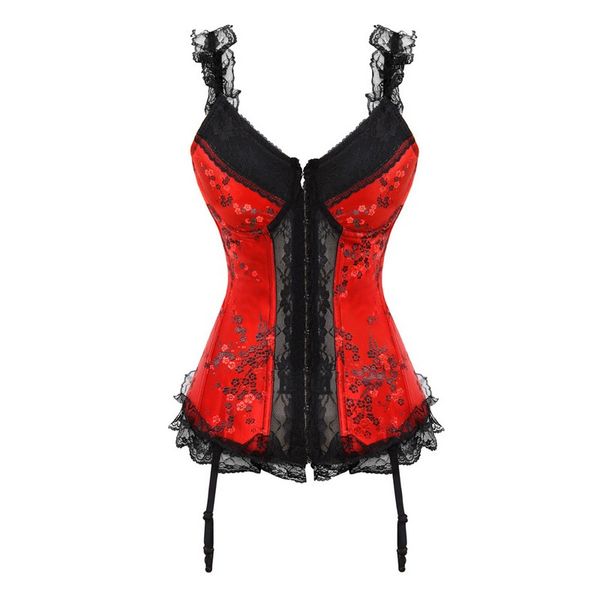 red floral lace trim corset s-l underwire padded overbust hood and eye front slimming waist cincher halter corset, Black;white
red floral lace trim corset s-l underwire padded overbust hood and eye front slimming waist cincher halter corset, Black;white