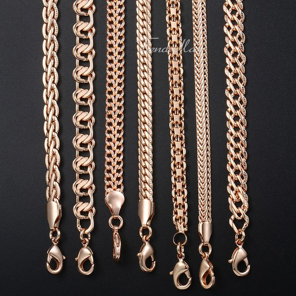 585 rose gold necklace for women men venitian curb snail foxtail link chains womens mens gold filled necklaces wedding gift cnn1, Silver
585 rose gold necklace for women men venitian curb snail foxtail link chains womens mens gold filled necklaces wedding gift cnn1, Silver