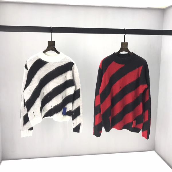 men's striped sweater ladies loose sweater thin mohair hole sweaters teen students sweaters men and women with the 2019 new qq8, White;black
men's striped sweater ladies loose sweater thin mohair hole sweaters teen students sweaters men and women with the 2019 new qq8, White;black