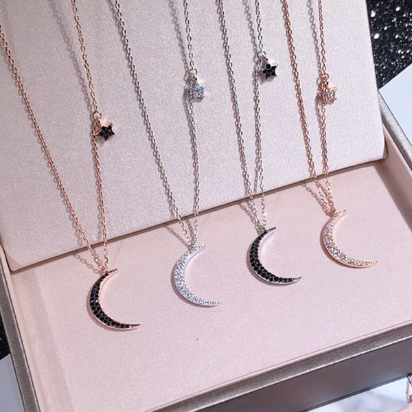 chains fashion zircon moon pendant star decorative pure 925 sterling silver chain necklace trendy women collar
chains fashion zircon moon pendant star decorative pure 925 sterling silver chain necklace trendy women collar