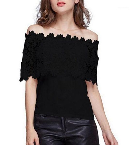 fashion slash neck summer short sleeve womens tees casual females clothing lace panelled womens designer tshirts, White
fashion slash neck summer short sleeve womens tees casual females clothing lace panelled womens designer tshirts, White