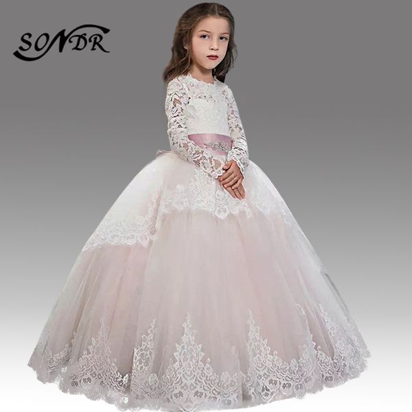 lace flower girls dresses ht196 long sleeve appliques kids first communion dress white pink tiered girl princess ball gowns, Red;yellow
lace flower girls dresses ht196 long sleeve appliques kids first communion dress white pink tiered girl princess ball gowns, Red;yellow