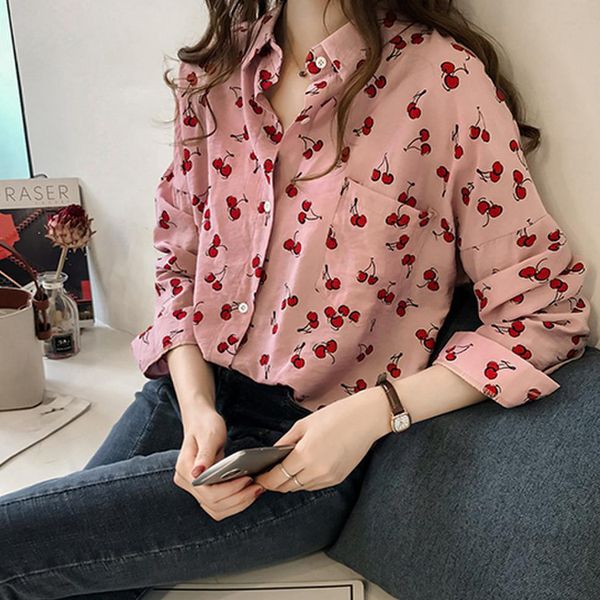 elegant lapel blouse women sweet cherry print shirts long sleeve loose spring summer ladies office shirt plus size, White
elegant lapel blouse women sweet cherry print shirts long sleeve loose spring summer ladies office shirt plus size, White
