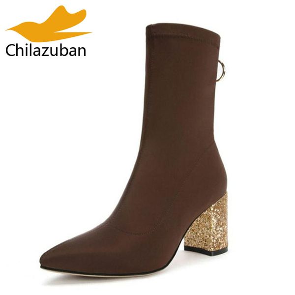 chilazuban ladies short boots pointed toe zipper mid calf boots woman shoes ornate shoes woman footwear size 34-39, Black
chilazuban ladies short boots pointed toe zipper mid calf boots woman shoes ornate shoes woman footwear size 34-39, Black